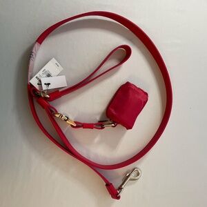 Dog - Leash & Bag Set Express Red Faux Leather Detachable Adjustable Buckles $58